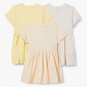 Amazon Essentials NEW NWOT 3 Pack Yellow T-Shirt Dresses